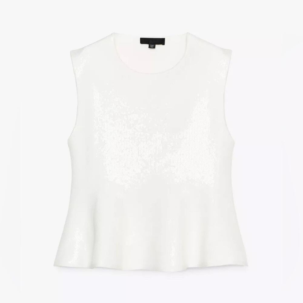 Nwt- Zara- sequin knit peplum top- small